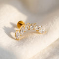 16G Titanium Marquise Ear Climber, Curved CZ Helix Crawler, Flat Back Labret, Hypoallergenic Tragus Stud