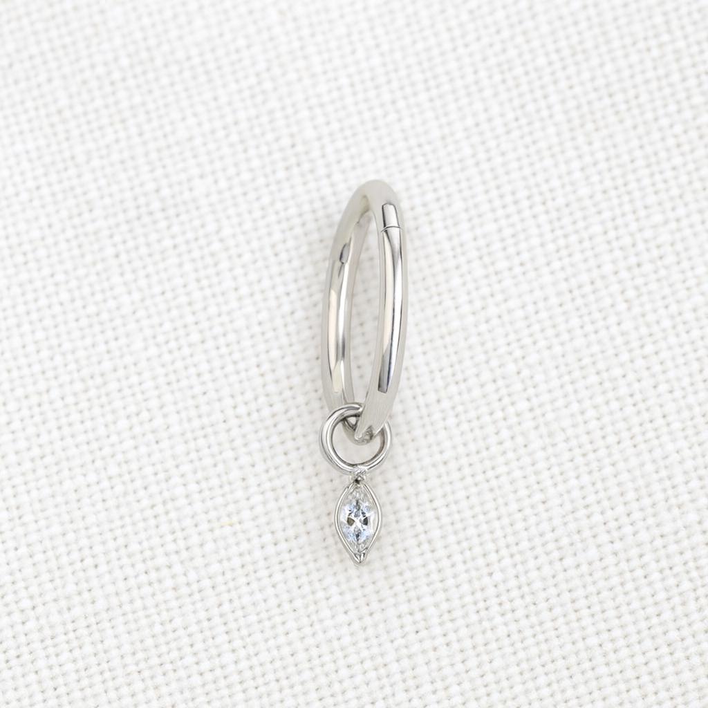 18G/16G Titanium Dangle Huggie Hoop, Cartilage/Conch/Helix Hoop Earring, Rook piercing • conch piercing