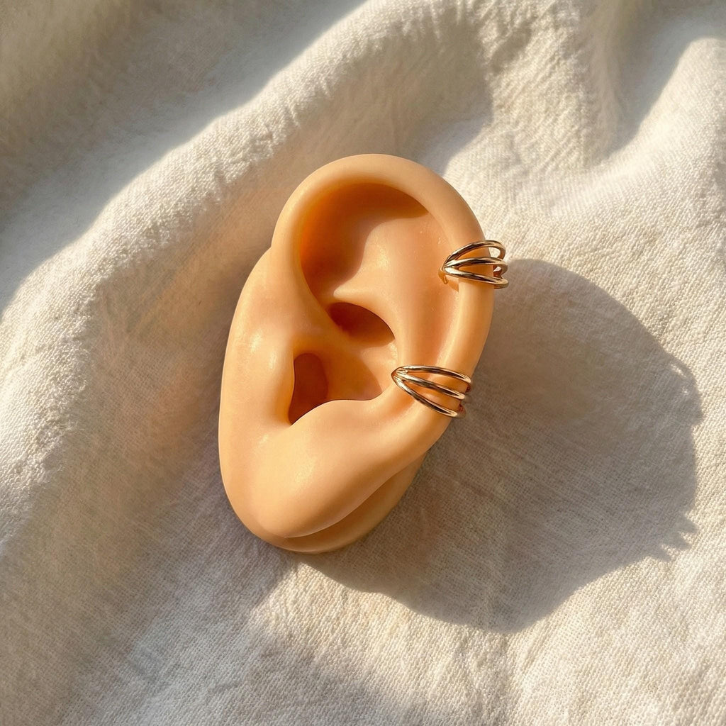 16G Triple Ring Cartilage Hoop/Hinged Hoop Earring/Tragus Hoop/Daith Ring/Helix Hoop/Conch Hoop/Lobe Earring/Minimalist Earring/Gift For Her