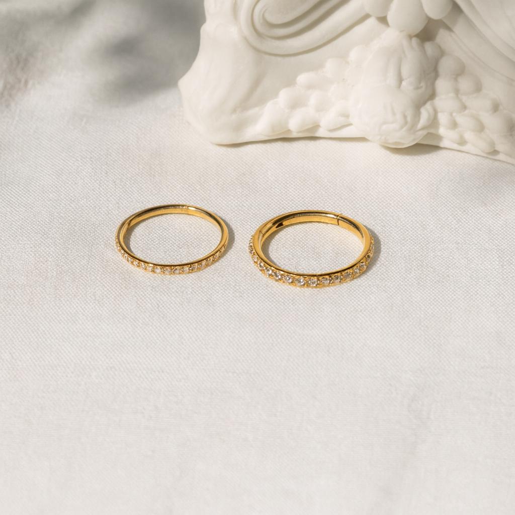 20G/16G/18G Gold Paved CZ Cartilage Hoop Earring/Nose Hoop/Helix Hoop/Lobe Earring/Conch Ring/Tiny Hoop Earring/Tragus/Rook Piercing Clicker