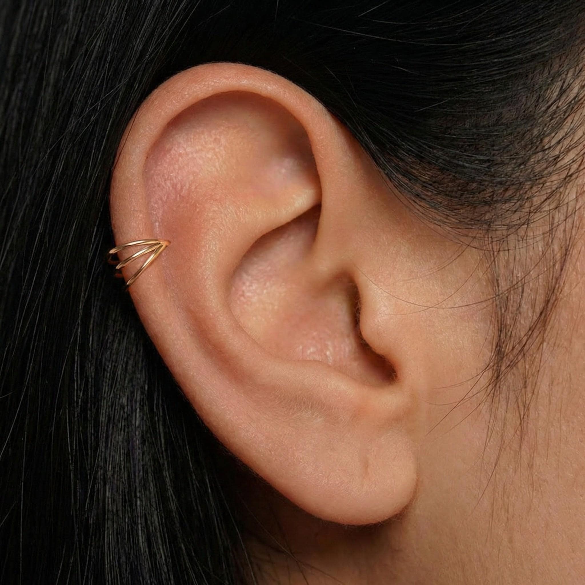 16G Triple Ring Cartilage Hoop/Hinged Hoop Earring/Tragus Hoop/Daith Ring/Helix Hoop/Conch Hoop/Lobe Earring/Minimalist Earring/Gift For Her