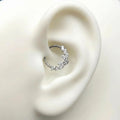 16G Titanium Butterfly Septum Clicker, Laurel CZ Daith Hoop, ASTM F136 Hinged Cartilage Earring, Botanical Helix Tragus Piercing