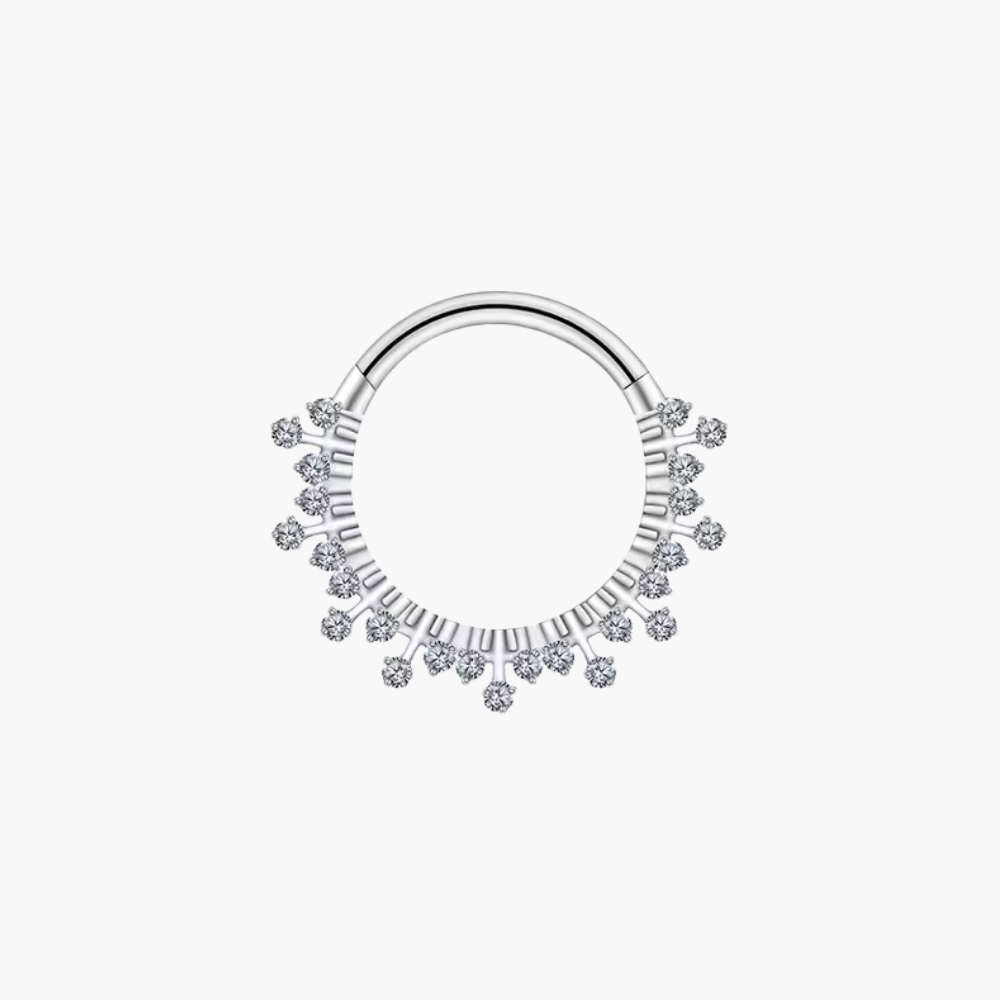 Sunburst CZ Septum Clicker – Titanium Radiant Daith Hoop