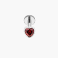 Garnet Red Heart CZ Flat Back Stud – Titanium Gothic Helix Earring
