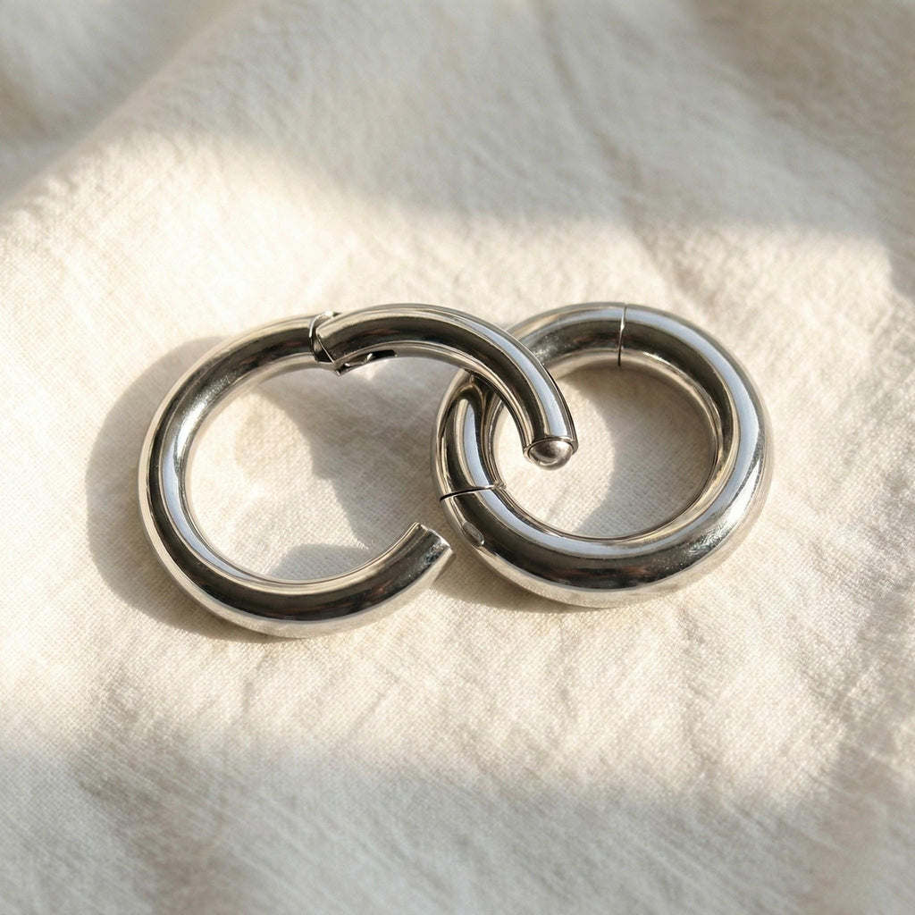 6G, 8G, 10G, ASTM F136 Titanium Hinged Segment Ring Clicker - Choose Your Color - Septum Ring Hoop Ear Weights - 10 or 8 Gauge