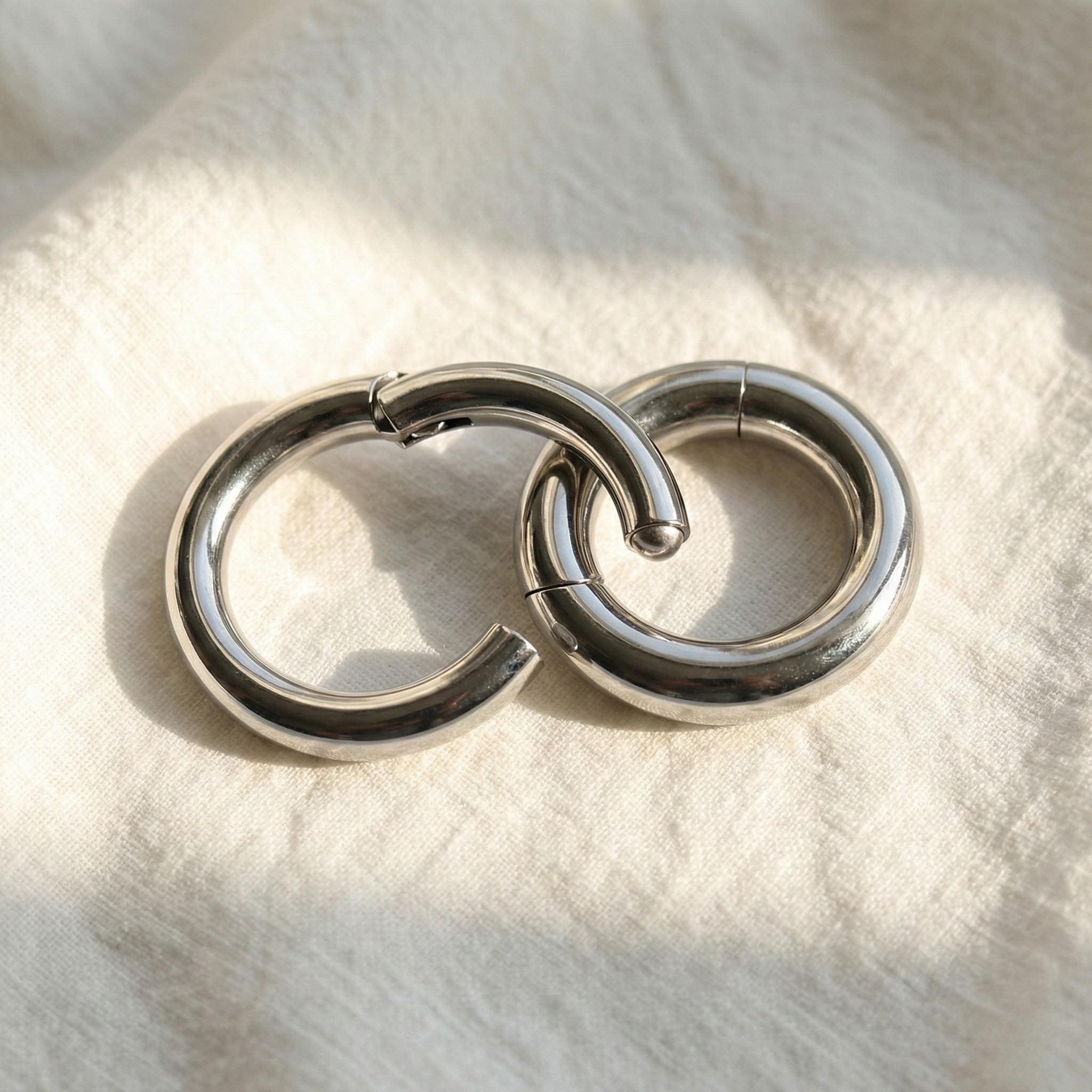 6G, 8G, 10G, ASTM F136 Titanium Hinged Segment Ring Clicker - Choose Your Color - Septum Ring Hoop Ear Weights - 10 or 8 Gauge