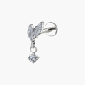 Marquise Dangle Flat Back Stud – Titanium Helix & Cartilage Earring