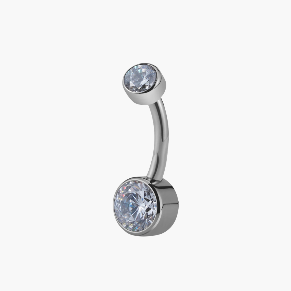 Swarovski CZ Belly Button Ring – Titanium Implant Grade Navel Piercing