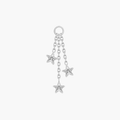 ASTM F136 Titanium Cartilage Hoop | Dainty Star CZ Dangle Helix Piercing | Triple CZ Chain Charm | Hypoallergenic Ear Jewelry