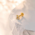20G 18G 16G Flat Back Threadless Flower Stud • G23 Titanium Cartilage Earring • Tragus Helix Labret Piercing Jewelry for Women