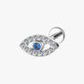 Evil Eye Labret Stud – Titanium Flat Back Cartilage Earring
