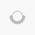 Teardrop Septum Clicker – Titanium Pear CZ Daith Hoop