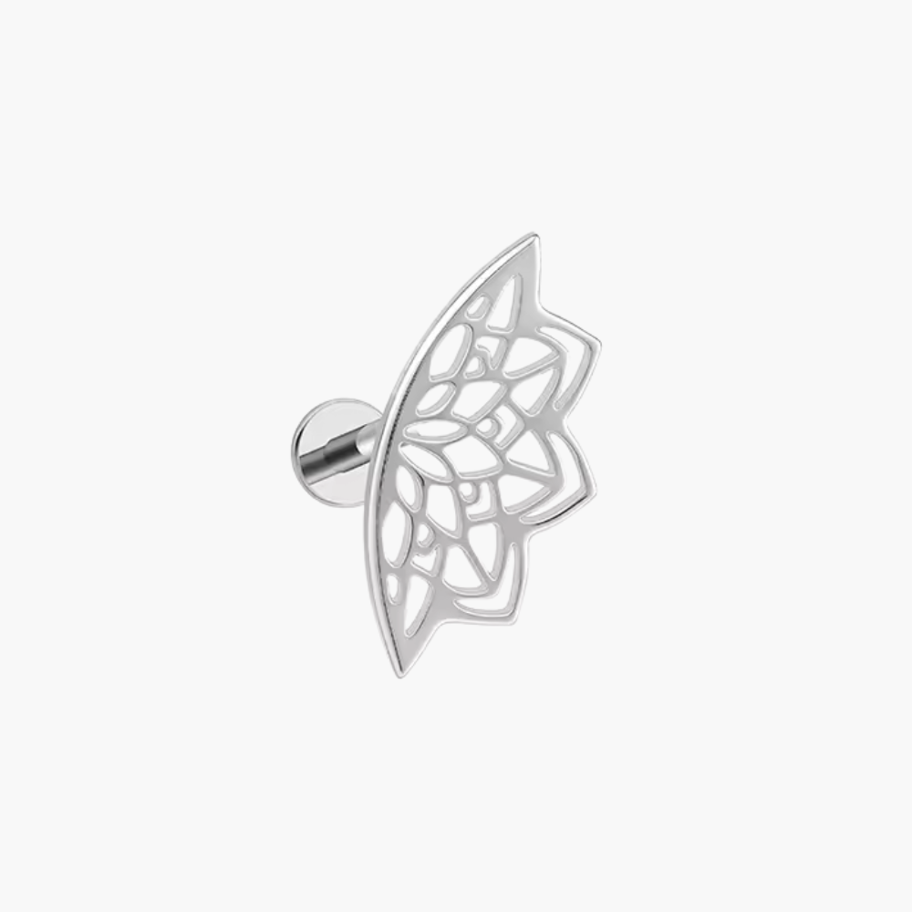 Lotus Flower Hidden Helix Stud – Titanium Floating Cartilage Earring