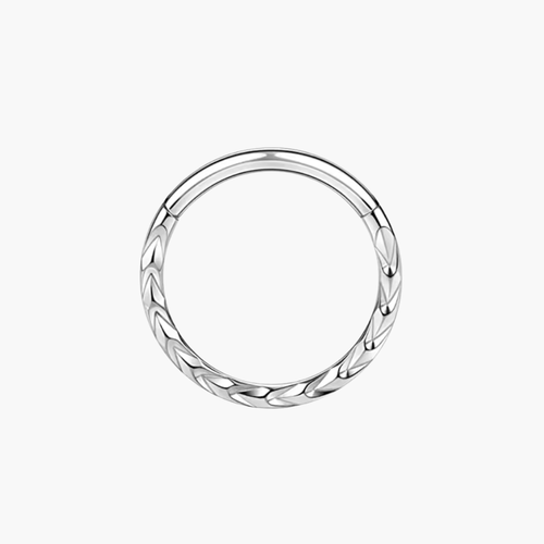 Titanium CZ (cubic zirconia) hinged clicker hoop for septum, nose and ear cartilage piercings