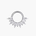 Art Deco Baguette CZ Sunburst Clicker – Gold Titanium Daith Hoop