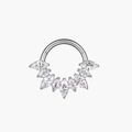 Marquise CZ Statement Septum Clicker – Titanium Daith & Rook Hoop
