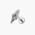 Rhombus CZ Flat Back Labret – Titanium Helix & Tragus Stud