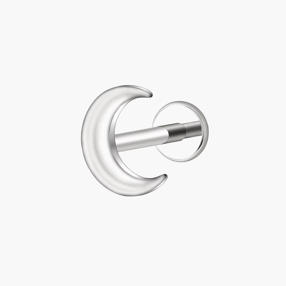Crescent Moon Stud – Titanium Celestial Cartilage Earring