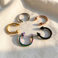 16G Titanium Circular Barbell, Classic Horseshoe Septum Ring, Hypoallergenic Cartilage Daith Helix Tragus Hoop, Basic Body Jewelry