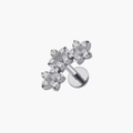 Trinity Triple Flower CZ Labret – Titanium Monroe & Tragus Stud