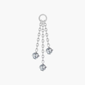 Titanium Cartilage Earring | Triple CZ Dangle Helix Piercing | Hypoallergenic Rook Jewelry | ASTM F136 Earlobe Charm | Ear Piercing