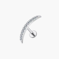 Crescent Moon Climber Labret – Titanium CZ Helix & Conch Stud