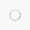 16G Titanium Rectangle CZ Septum Clicker, Geometric Daith Hoop, Hinged Segment Cartilage Ring, Minimalist Helix Earring, ASTM F136