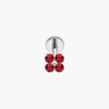 Clover Stud – Titanium 4-Petal Flower CZ Cartilage Labret