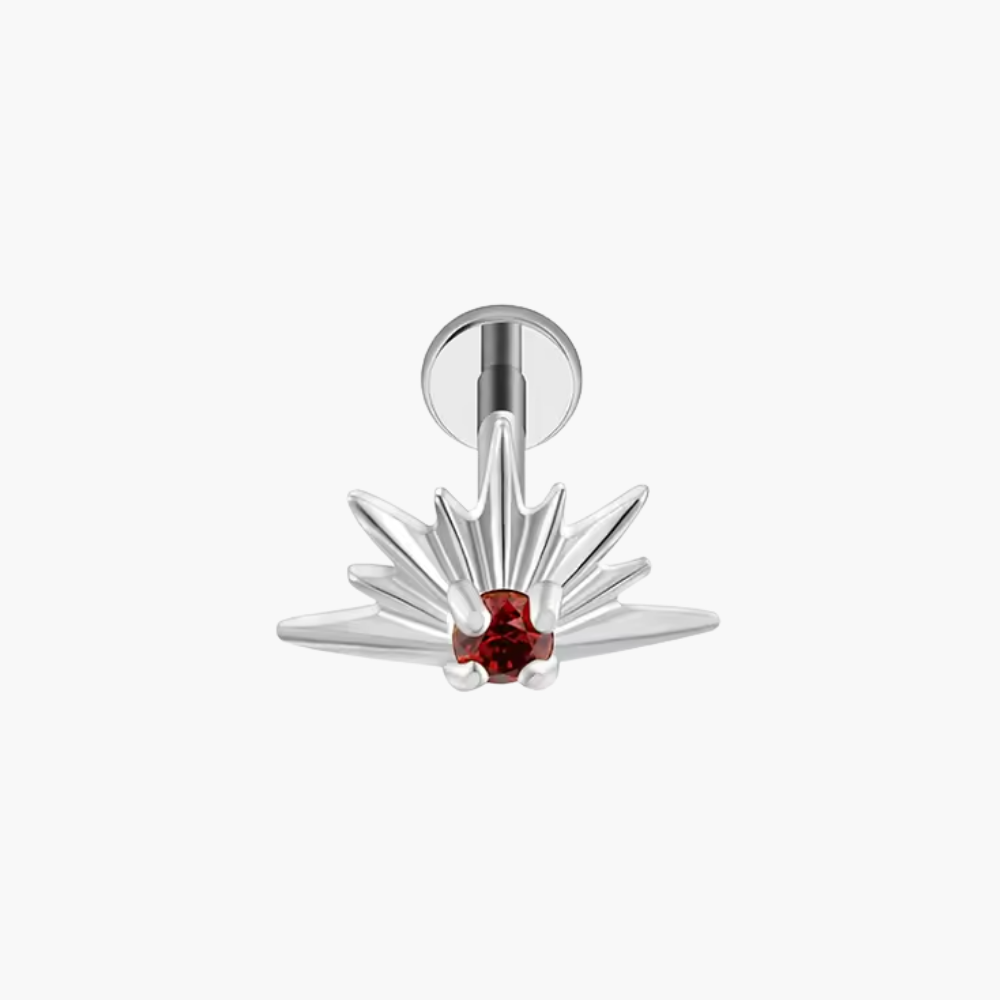 CZ Sunrise Starburst Flat Back Stud – Titanium Helix & Monroe Earring