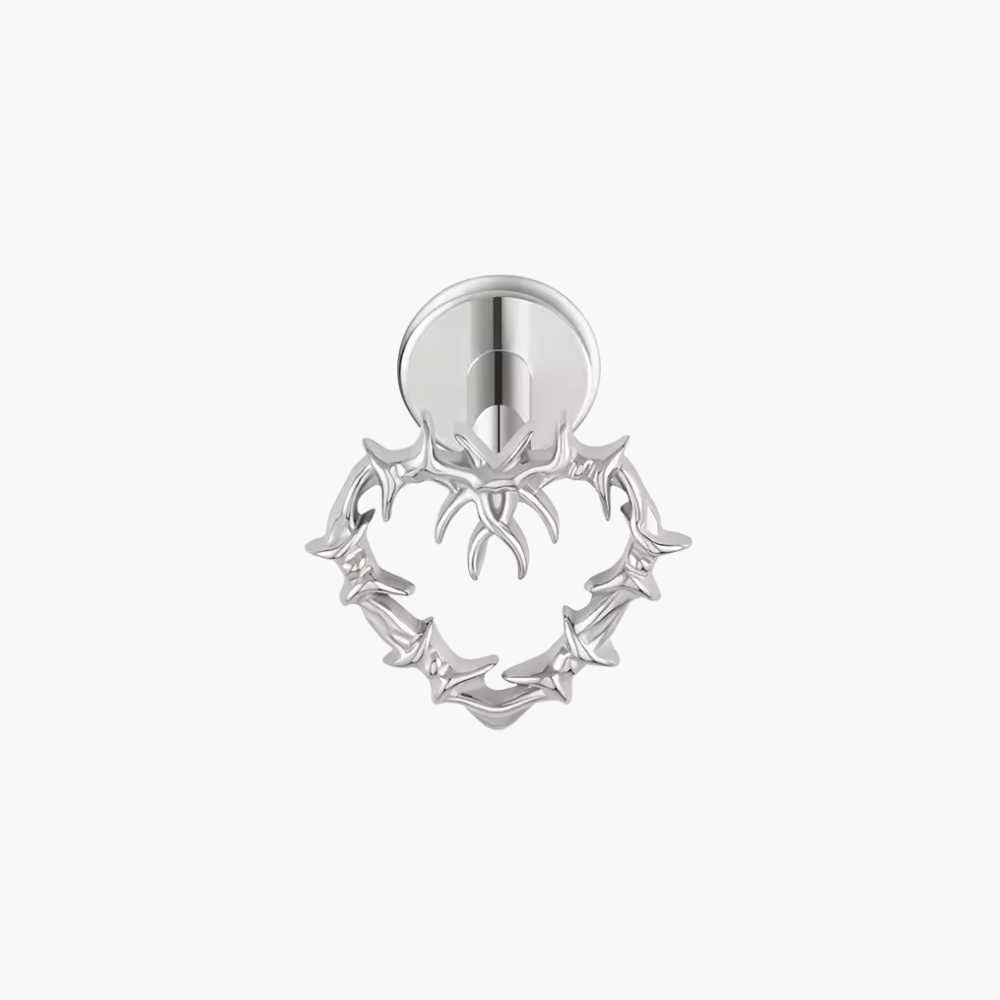 Hollow Heart Stud – Titanium Gothic Cartilage & Helix Earring