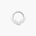 Butterfly Laurel CZ Septum Clicker – Titanium Botanical Daith Hoop