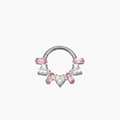 16G Titanium Heart Ladder Septum Clicker, Luxury CZ Daith Hoop, Hinged Segment Cartilage Ring, Romantic Helix Earring, ASTM F136