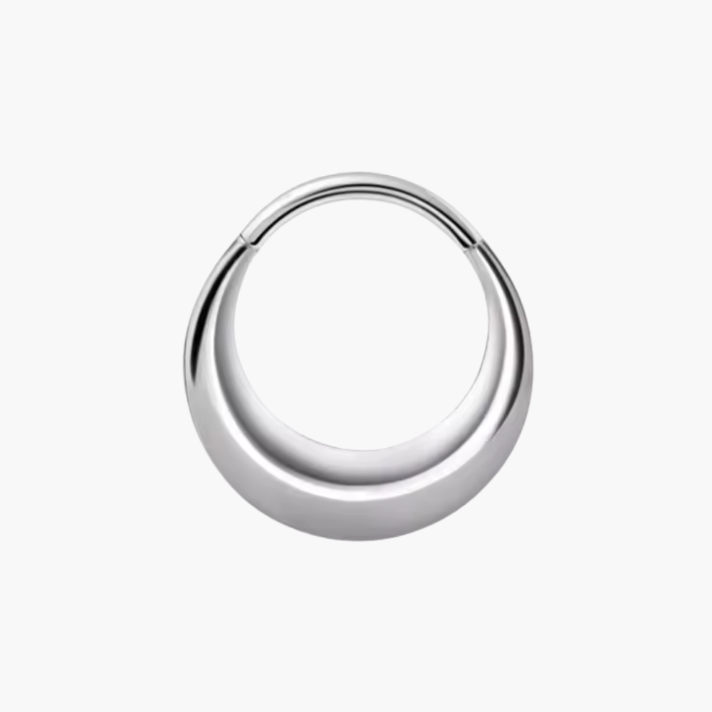 16G Titanium Gold/Silver Chunky Septum Ring/Hinged Septum Clicker/Thick Septum Jewelry/Moon Septum Piercing/Daith Hoop/Minimalist Jewelry
