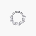 Gold Marquise CZ Septum Clicker – Titanium Implant Grade Daith Hoop