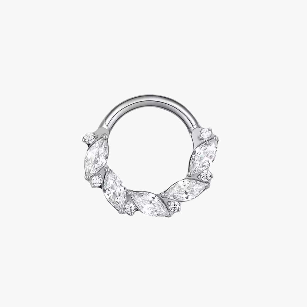 Gold Marquise CZ Septum Clicker – Titanium Implant Grade Daith Hoop