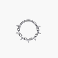 Chain Spike Hoop – Titanium Edgy Septum Clicker