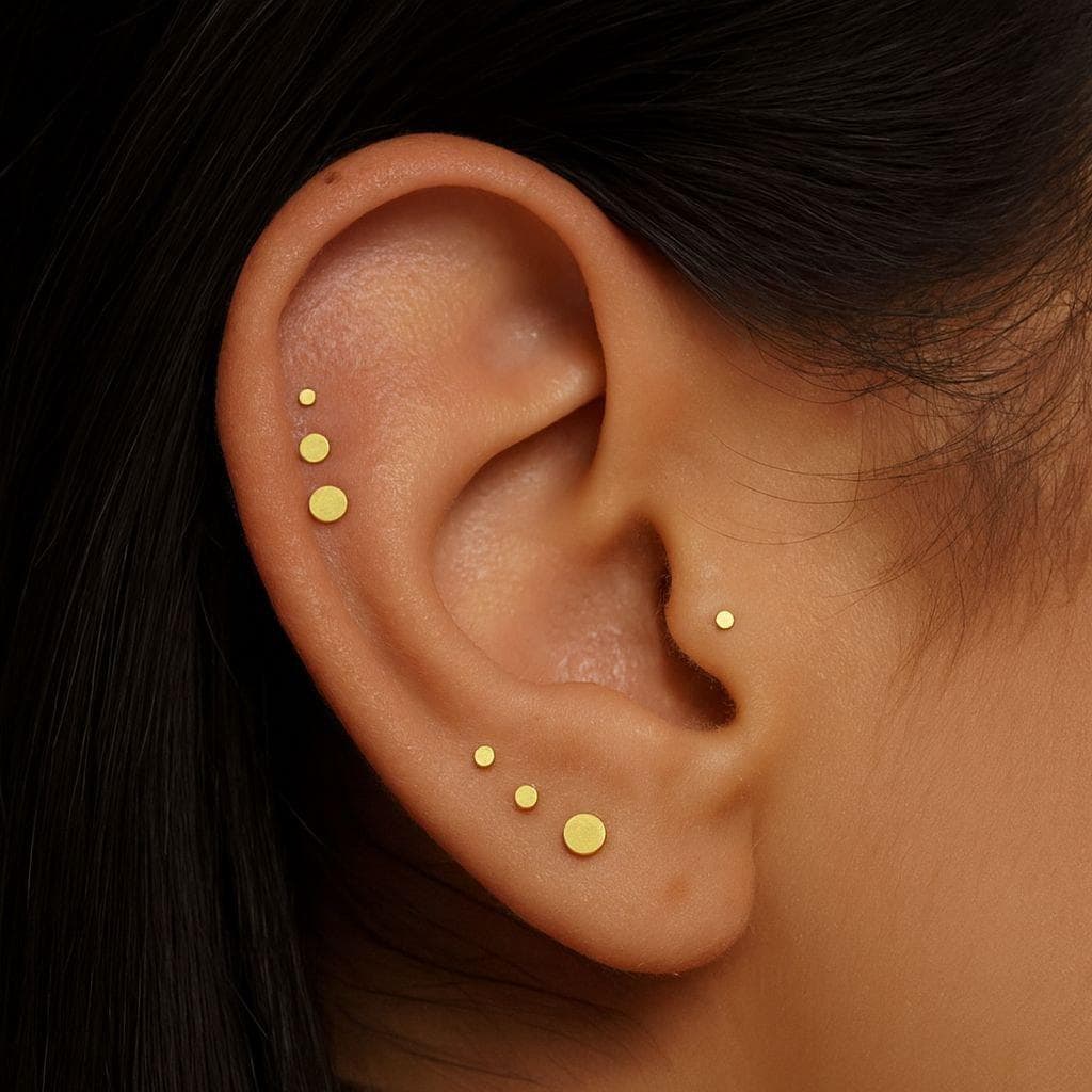 16G Tiny Disk Titanium Push Pin Labret • Threadless Flat Back Earring • Tragus Stud • Helix/Cartilage Stud • Nose Stud • Nose Piercing