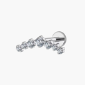 CZ Curved Bar Flat Back Stud – Titanium Helix & Tragus Earring