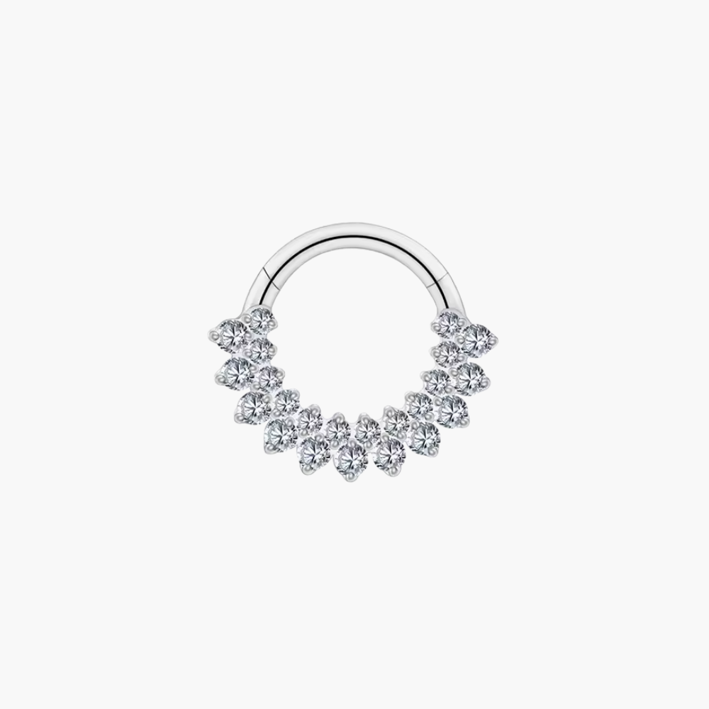 Paved CZ Septum Clicker – Titanium Hinged Daith Hoop