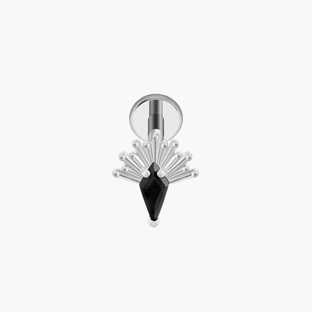 Garnet Kite CZ Flat Back Stud – Titanium Helix & Conch Earring