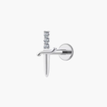 Sword Stud – Titanium CZ Dagger Flat Back Earring