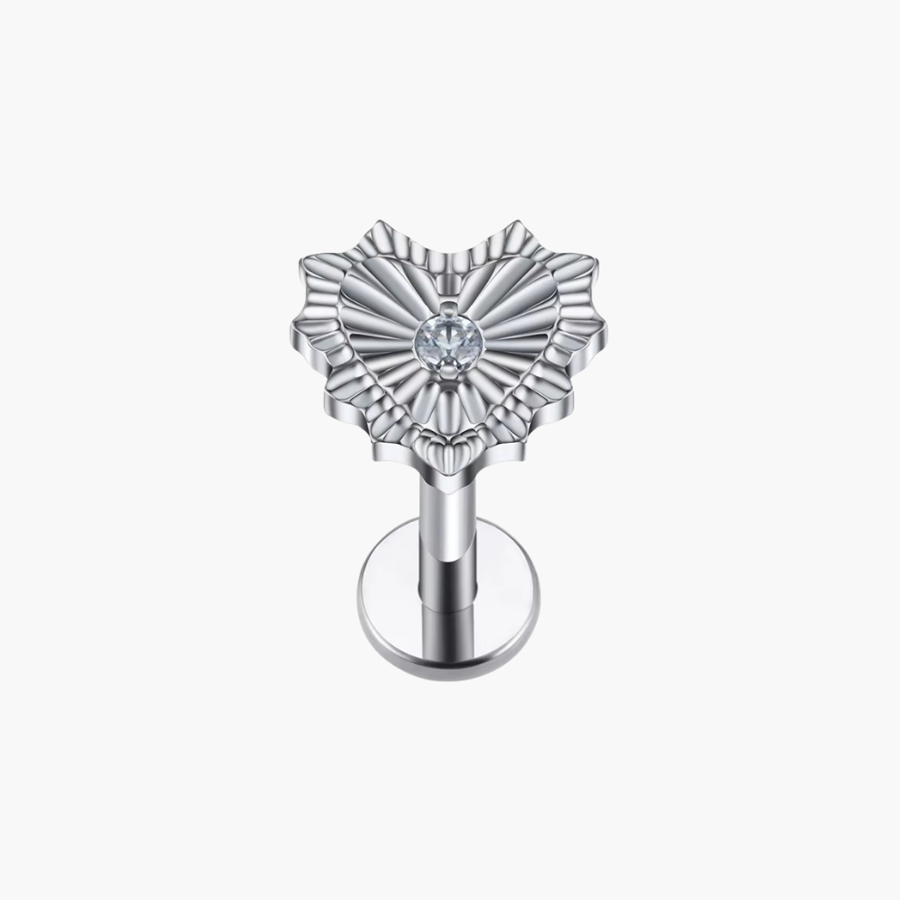 Bad Romance CZ Heart Stud – Titanium Edgy Helix & Tragus Earring