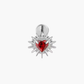 Heartbreak Broken Heart CZ Stud – Titanium Y2K Emo Helix Earring