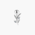 Olive Leaf Branch Stud – Titanium Dainty Cartilage & Helix Earring