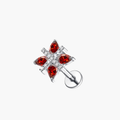 Four-Petal Flower Stud 16G – Titanium CZ Teardrop Cartilage Earring