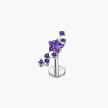 16G Titanium Constellation Star Labret, Internally Threaded Cartilage Stud, Conch Tragus Helix Piercing, Celestial Flat Back Earring