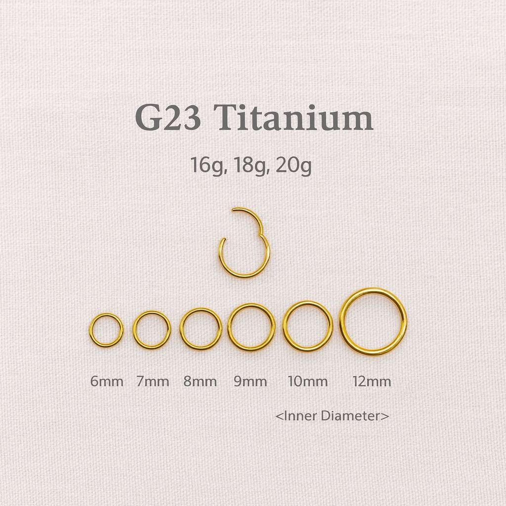 20G/18G/16G Titanium Hinge Hoop • Hinged Segment Nose Ring • Septum Clicker Ring • Cartilage Hoop • Nose Ring • Helix Earring Hoop