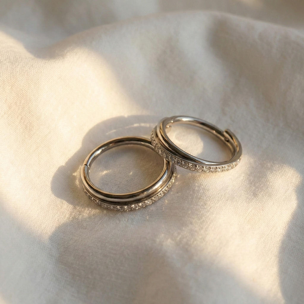 Titanium Seamless Clicker Hoop, Hinged Segment Ring, Minimalist Septum Daith Helix Tragus Conch Earring, Hypoallergenic Basic Piercing