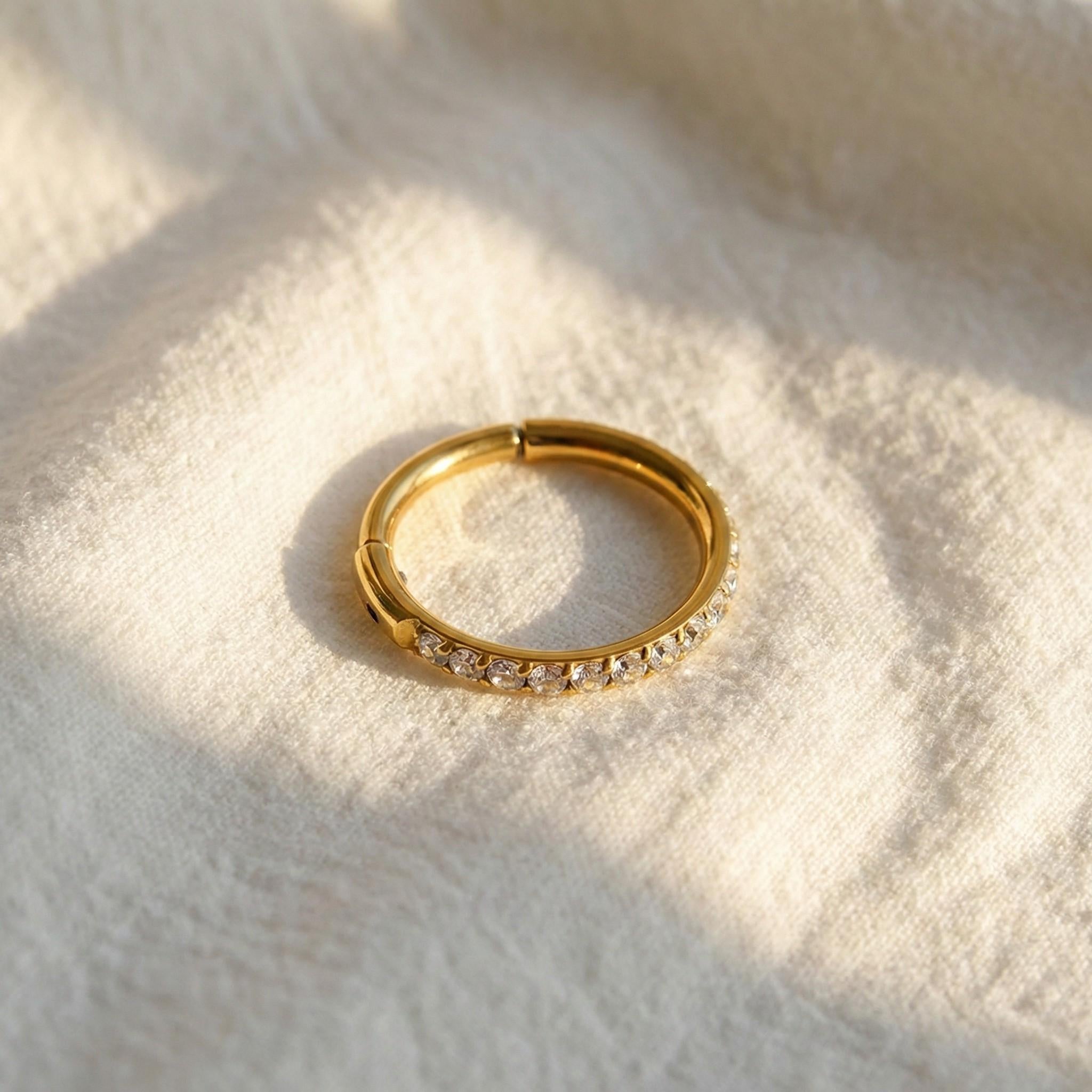 16G Titanium Slim CZ Huggie Hoop, Skinny Paved Clicker, Minimalist Helix Tragus Rook Earring, Hypoallergenic Sleeper Ring