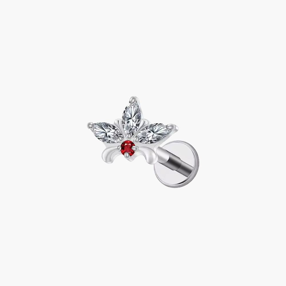Garnet Star Marquise Stud – Titanium Vintage Cartilage Earring